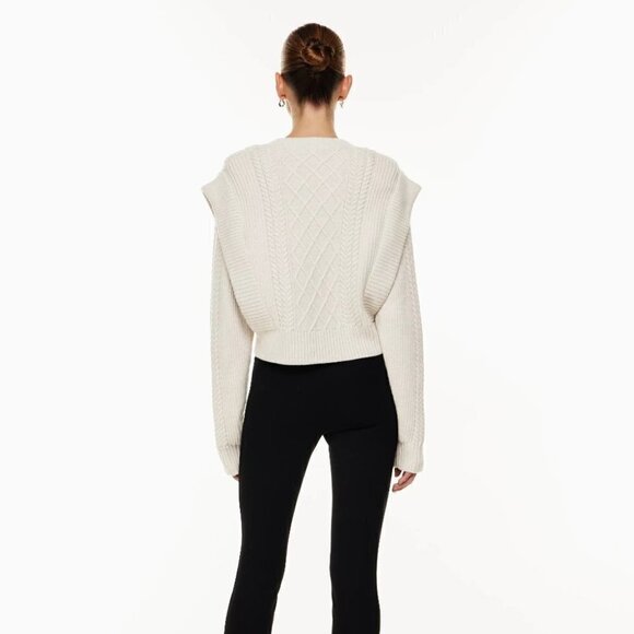 Aritzia Cream Cable Knit Sweater - Picture 3 of 12